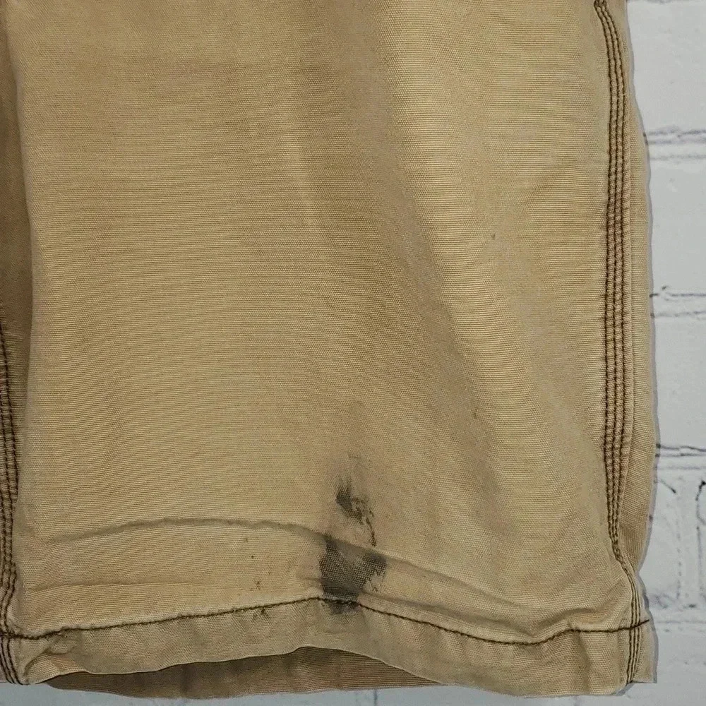 Carhartt Men's Cargo Shorts Size 36 Relaxed Fit Tan Flat Front Canvas Duck